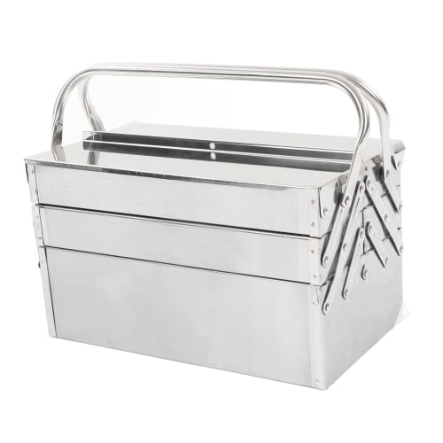 Cantilever Tool Box, Automotive Maintenance Storage, 3-Tier, 5-Tray, Foldable, Durable, Rust-Resistant, Easy To Clean, Safe and Convenient, Stainless
