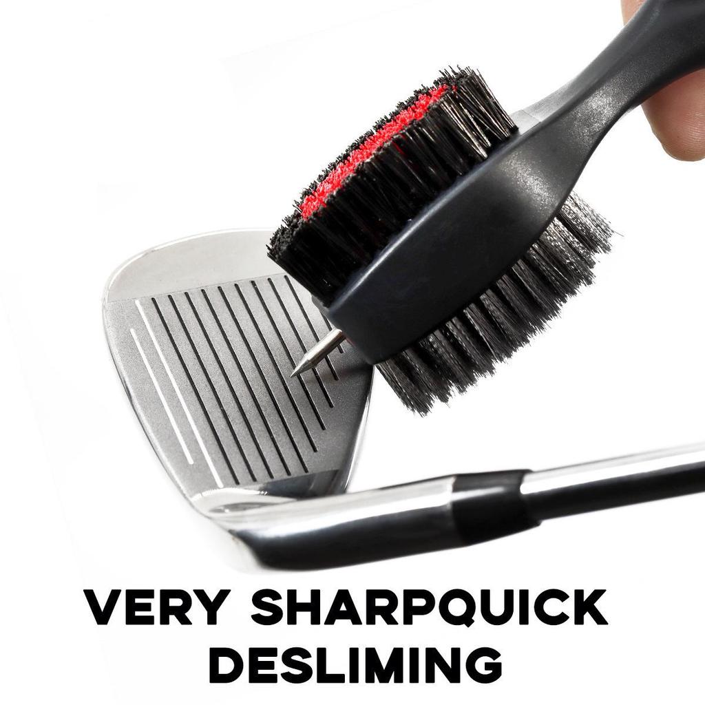 Extra Large Stainless Steel Golf Groove Cleaning Brush with Soft Rubber Handle