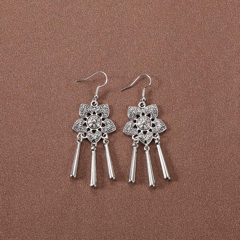 Handmade Retro Bohemian Ethnic Tassel Earrings for Women, Long Thai Style