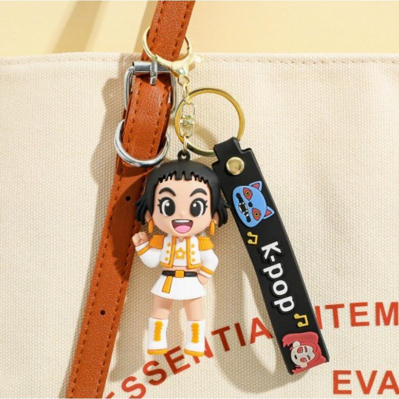 Hot New Demon Hunter Girl Group Keychain Popular Pendant Decorative Small Gift KPOP Lightweight Carry Portable Mini Cute