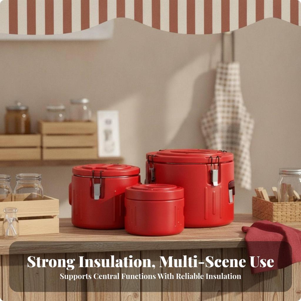 3 Pieces Insulated Food Container Metal latch Stainless Steel Thermal