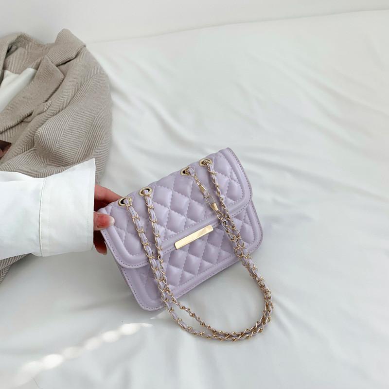 Fashionable Women s Retro Shoulder Bag Modern Pu Leather Small Crossbody Handbag фиолетовый