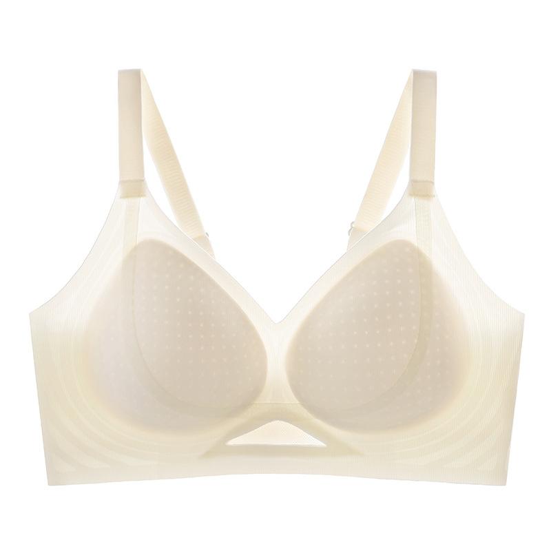 Underwear women's small breasts gather and close secondary breasts, anti-sagging jelly strip soft support, no steel ring bra new