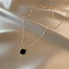 Black Exquisite Minimalist Square Pendant Choker Chains  Necklace For Women Jewelry Party Gifts