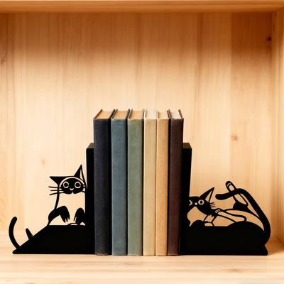 1 Stück Eisenkunst Buchstütze, Dekorative Buchstütze, Faule Katze Buchstütze, Geeignet für Heim-, Schreibtisch-, Bücherregaldekoration, Ideales Geschenk für Buchliebhaber, Einzigartiges Design.