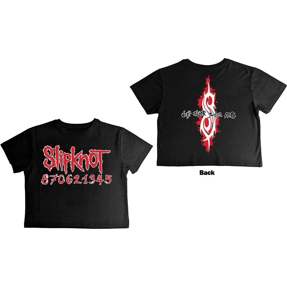 Slipknot Ladies Crop Top: Don t Ever Judge Me (Back Print) (Small) XL