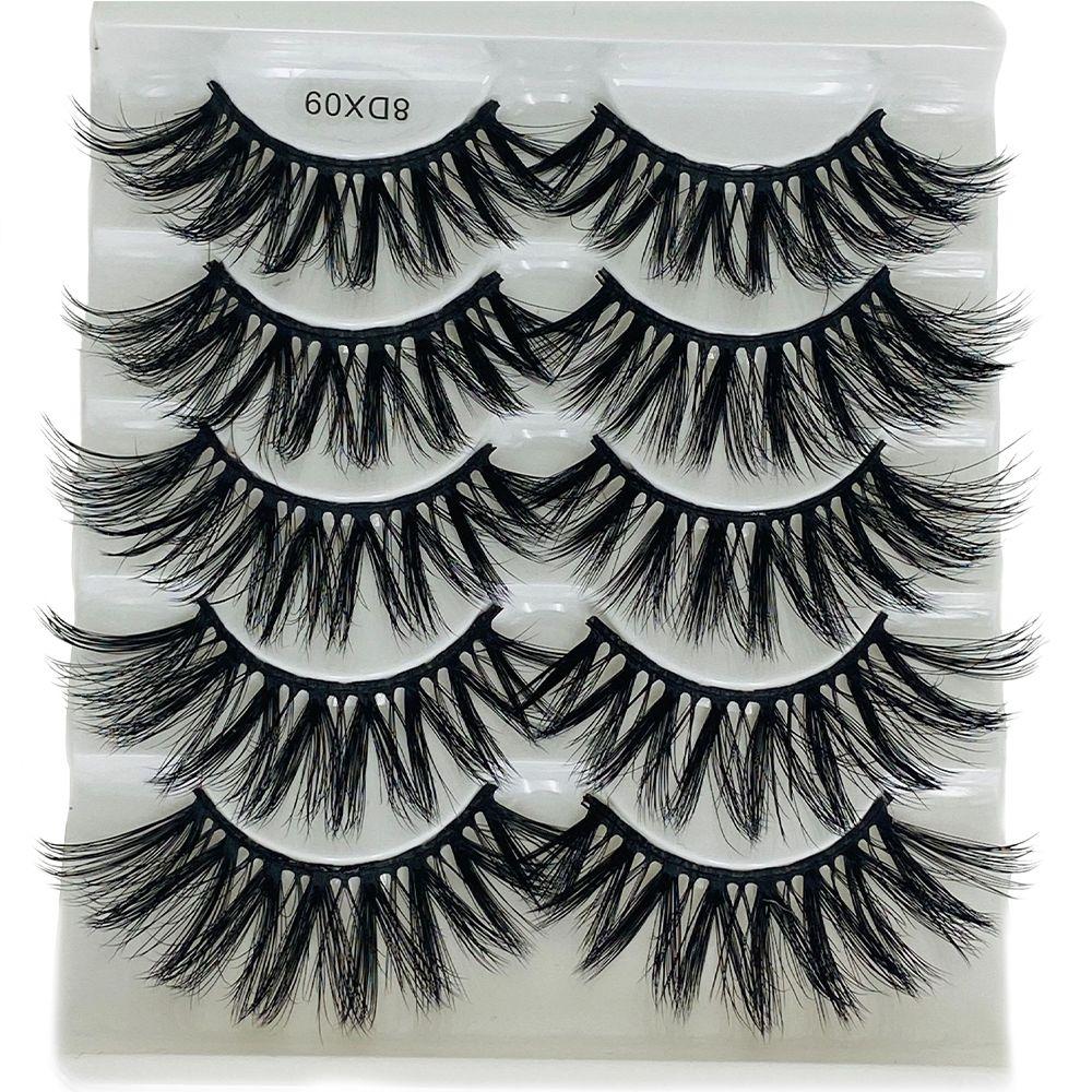 Beauty Eye Makeup Tools Dramatic False Eyelashes 8D Mink Hair Thick Long Wispies Fluffies