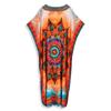 EDOLYNSA Kausales Boho-Print-V-Ausschnitt, Übergröße, lockeres Kaftan-Hauskleid 2024 für Frauen, Sommer, Strandkleidung, Badeanzug-Überzug, lockere Robe Q1594