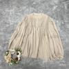 Johnature Fall Lace Panel Balloon Sleeve Long Sleeve Shirt Women Casual Mori Loose Autumn Female Tops Vintage Blouses