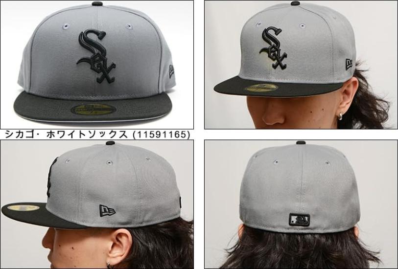 [New Era] Chicago White Sox 59FIFTY [Șapcă MLB 2T TEAM-BASIC CU MĂSURI] CHICAGO WHITE SOX Gri Negru Liga Majoră 5950 (7-78 (aproximativ. 62,5 cm)) [Folosit]