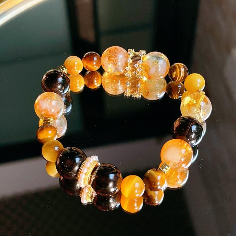 Natürliches Multi-Schatz-Kristall Tigerauge Stein Tee-Kristall Citrin Armband Original Mode Exquisites Armband Armband Schmuck