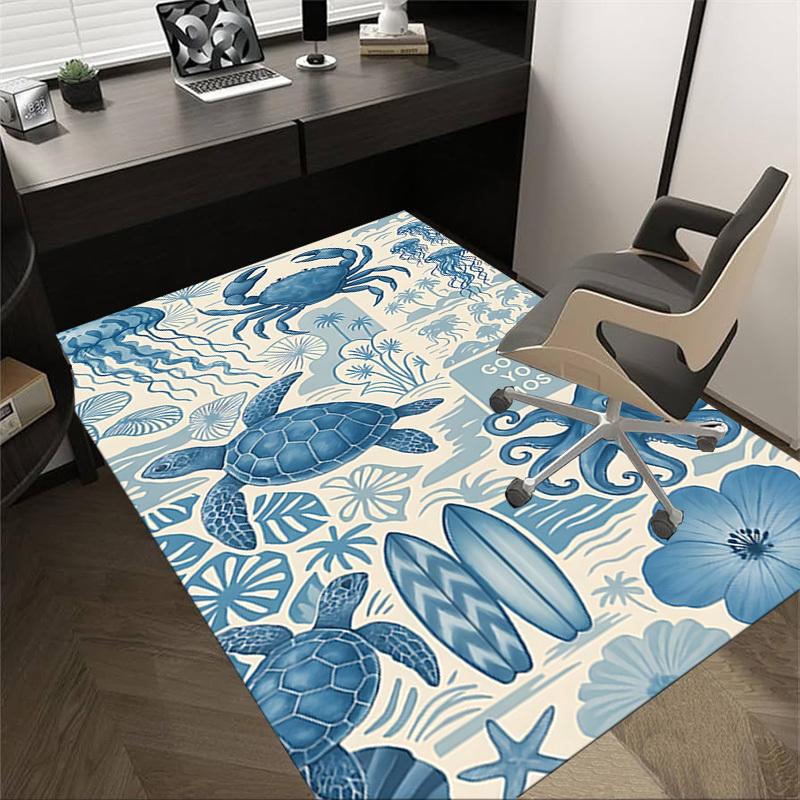 

1PC ocean life Carpet Ultra Soft, Thick & Absorbent, Non Slip Machine Washable Mat for Entryway 60cm by 90cm
