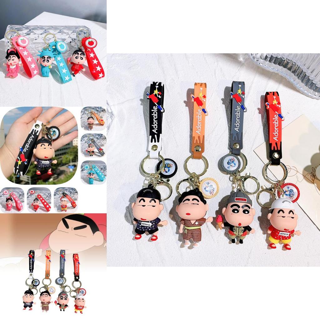 Crayon Shin-chan Pvc Keychain Cute Silicone Figure Keyring Birthday Gift