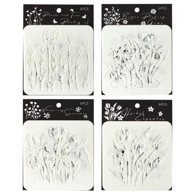6 Pcs Plant Drawing Templates Flowers Stencils Art and Craft Stencils For Classroom Activities & Crafting