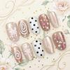 Korean Polka Dot Star Cat Eye Press-On Nails - Short Oval Stickers