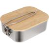 304 Stainless Steel Lunch Box Portable Lunch Box Outdoor Camping Cooking Wooden Cutting Board Wild Box Tableware Grain Container