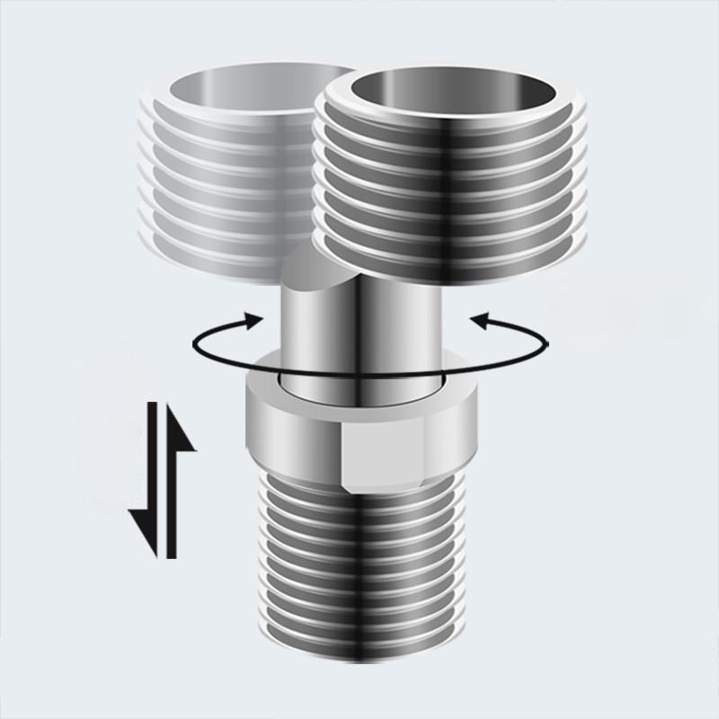 1 Set Stainless Steel Angled Curved Foot Wall Mounted Eccentric Screw Corner 360 Degree Adjustable Shower Faucet Adapter