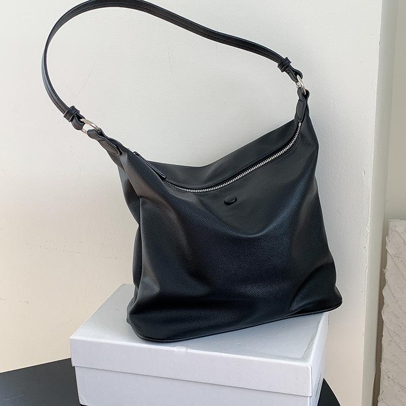 South Korea s Fashionable Simple All-matching Pu Leather Tote Bag High-quality Large Capacity Soft Texture Shoulder