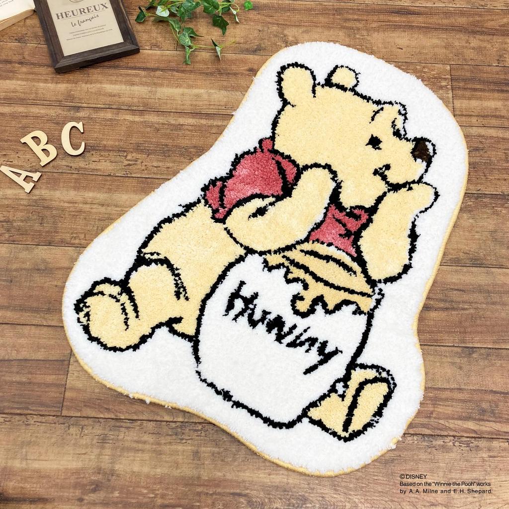 MORIPiLO Winnie the Pooh Entrance Large and 60cm Honey Disney Morishita Pillows Mat, Cute, Approx. (Disney Die-Cut Mat, Orange), Merchandise,