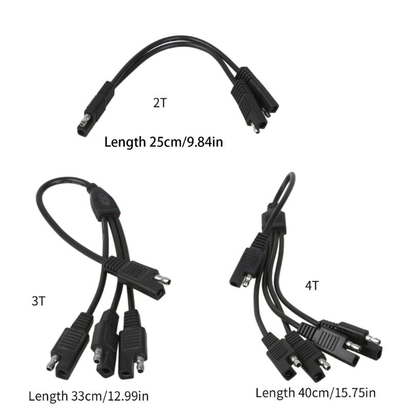SAE Power Automotive Connectors Cable Y Splitters 1 to 2/3/4 SAE Extension Cable 18AWG for Automotive Camp Trailer