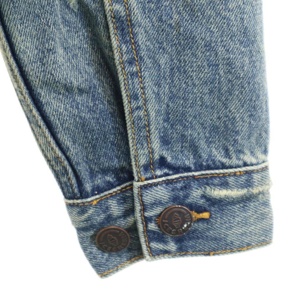 Ungetragen EIS Skelett Schadensbearbeitung Jeansjacke S blau Mit Tasche Herren Gebraucht