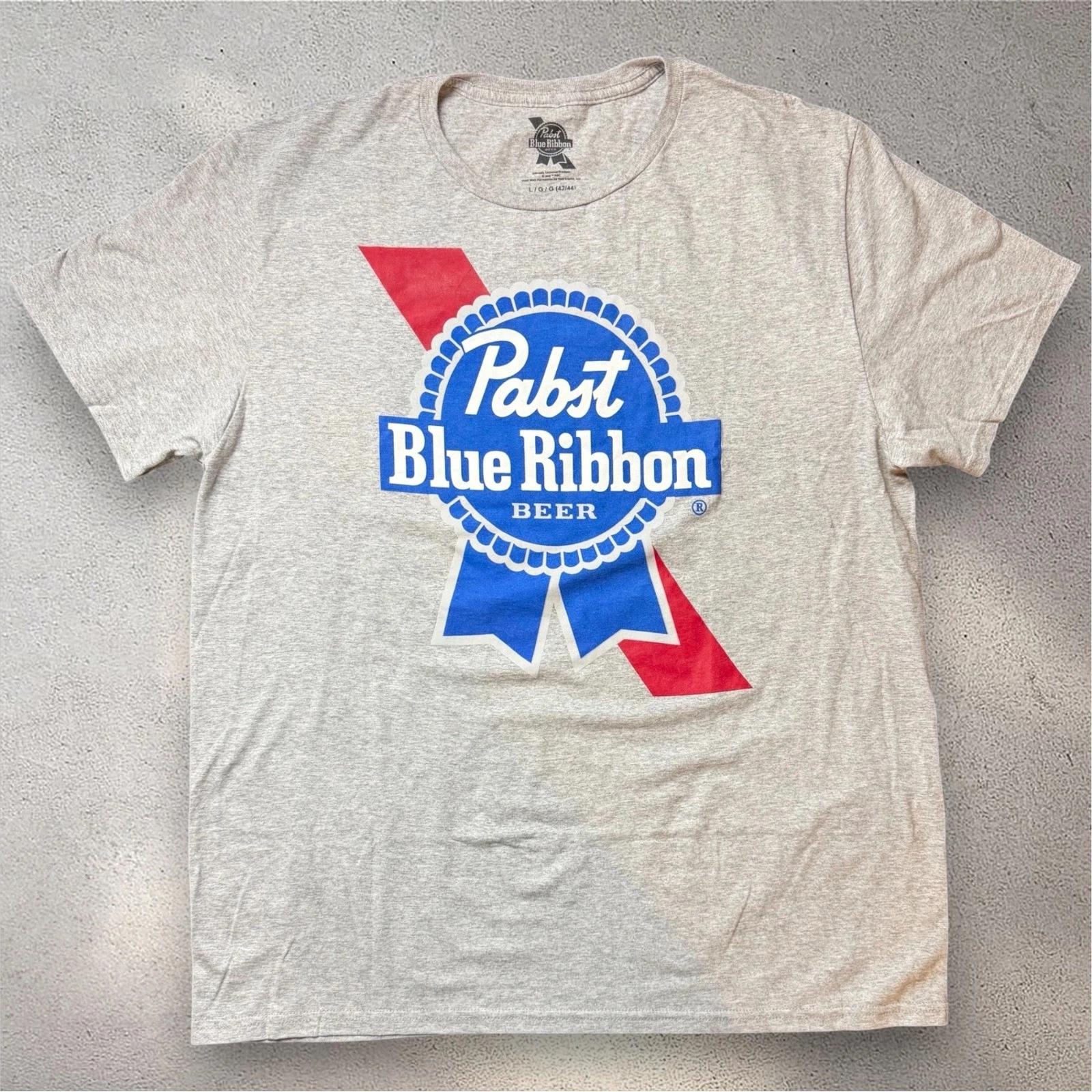 Pabst Blue Ribbon PBR Пиво Графическая футболка Мужская Размер L Серый Короткий рукав Логотип Футболка M