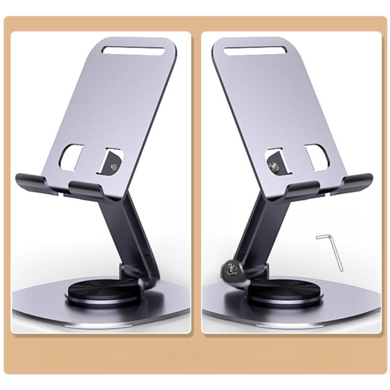 All-Metal Rotating Phone and Tablet Holder - Hands-Free Viewing for TV Shows and Videos