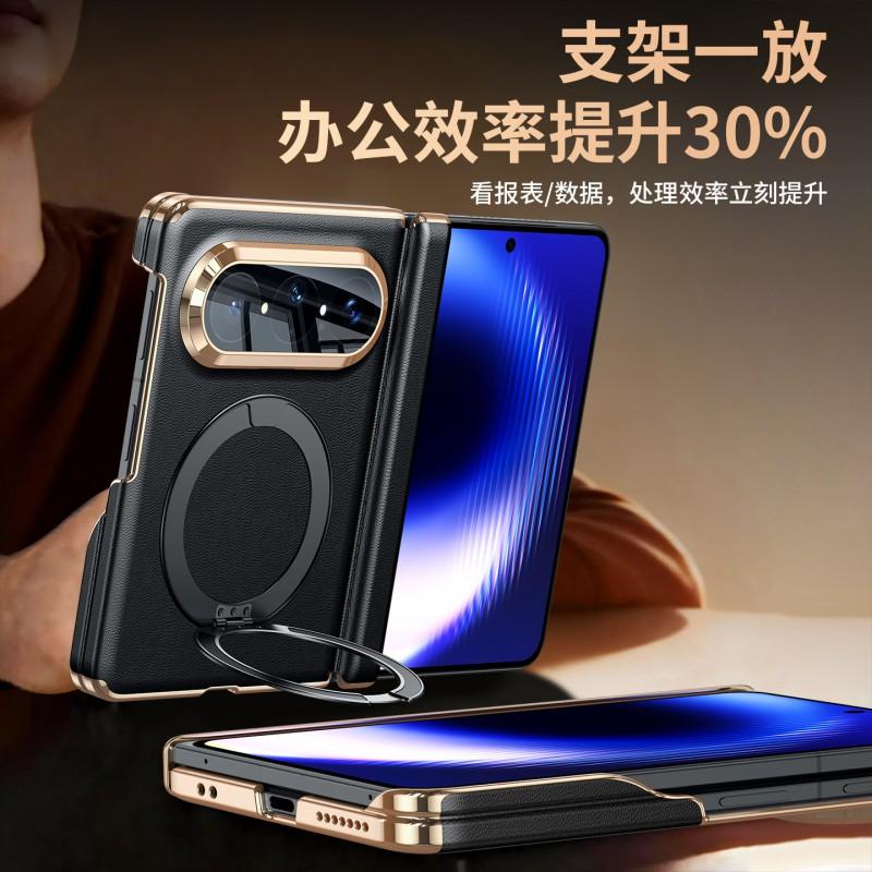 Pura X Max Foldable Phone Case With Dual Hinge Design Magnetic Stand Genuine Leather Protection Slim Minimalist Style