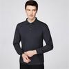 FIRS Men's Wool Blend Long Sleeve Business Polo Shirt