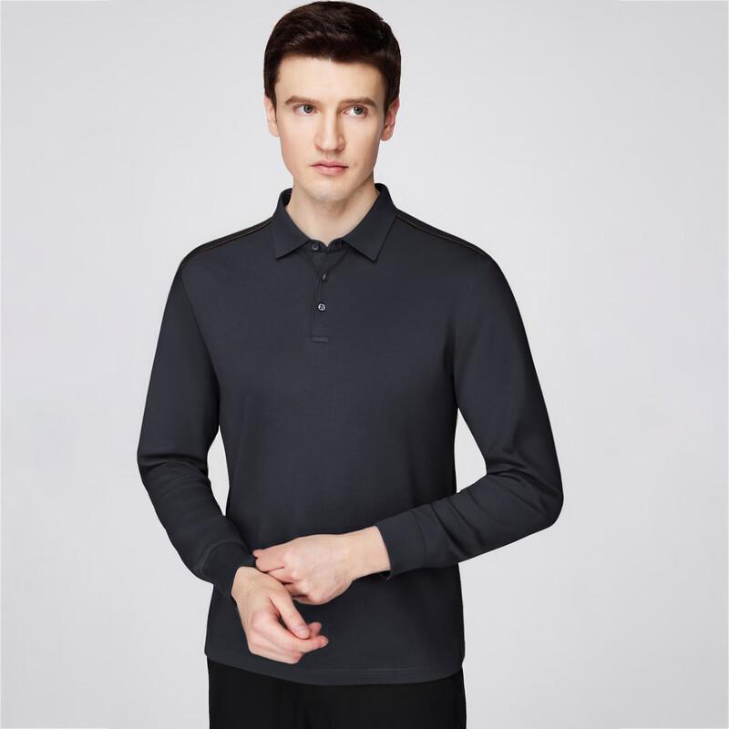 FIRS Men's Wool Blend Long Sleeve Business Polo Shirt