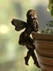 4Pc: Enchanting Flower Fairy Resin Flower Pot Hanging Decoration Garden Decoration Suitable Flower Pot Edge Gardening Accessorie