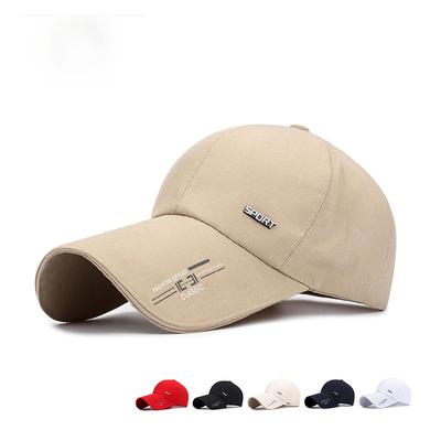 Spring and Summer New Extended Brim Baseball Cap Men's Outdoor Fishing Big Brim Sun Hat Women's Cotton Canvas Hat
