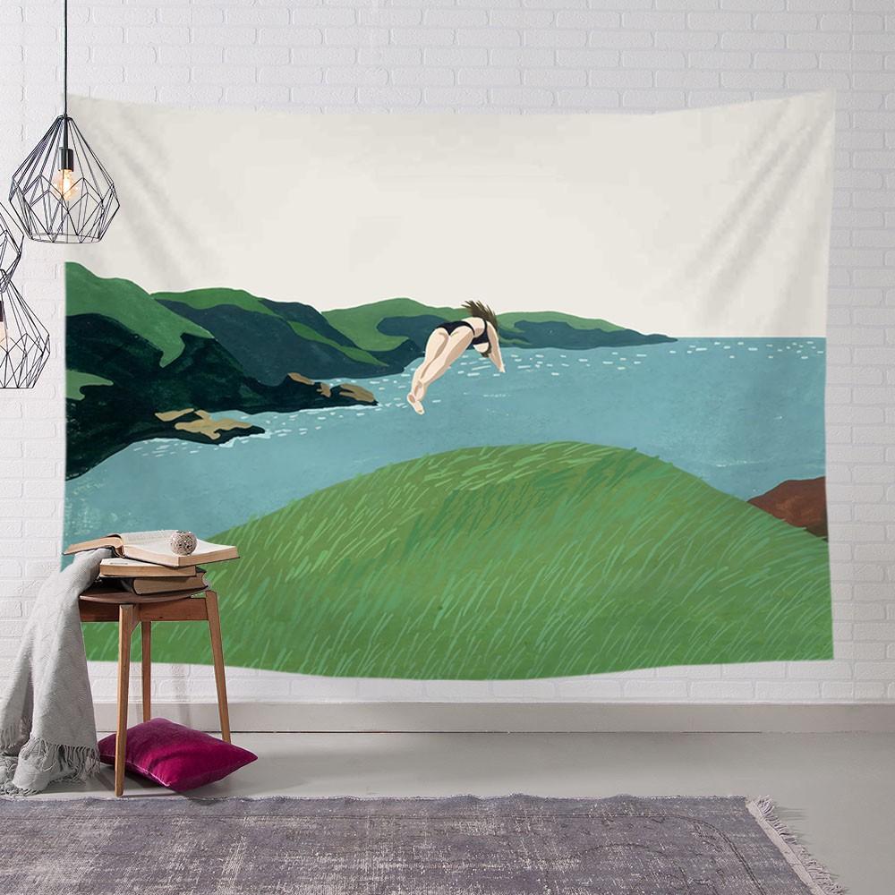 Home Decor Painting Pattern Tapestry Wall Hanging Creative Art Oil  Background Cloth Bedroom