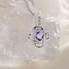 Necklace Natural Stone Amethyst February Birthstone Silver S925 Platinum Plated Jewelry Christmas Birthday Present Wrapping Supplies Included [AGVANA]