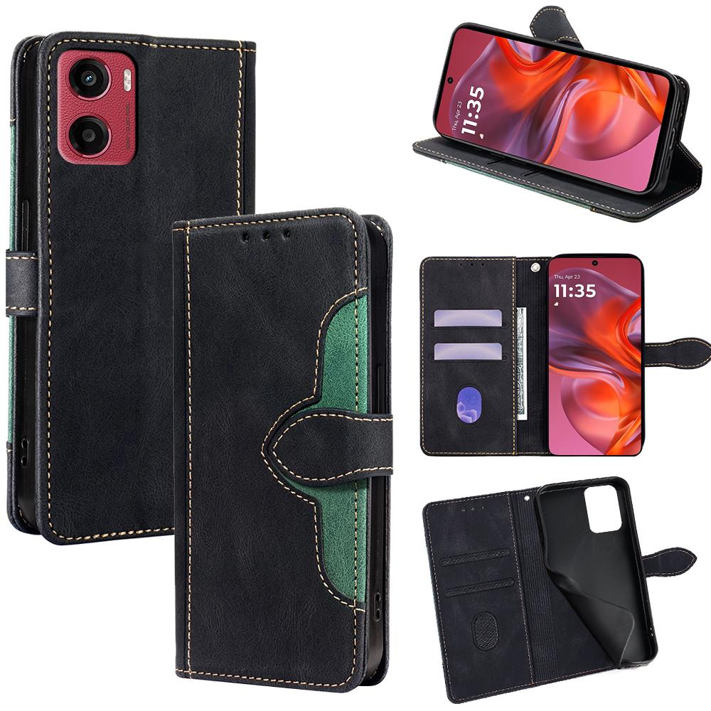 For Motorola Moto G05 4G Case Leather Wallet Phone Cover with Straw Hat Magnetic Clasp