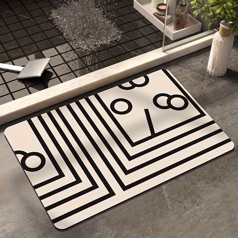 Nordic Abstract Style Bath Mat Diatom Mud Bathroom Non-slip Floor Mats Super Absorbent Entrance Carpet Toilet Rug for Home Decor