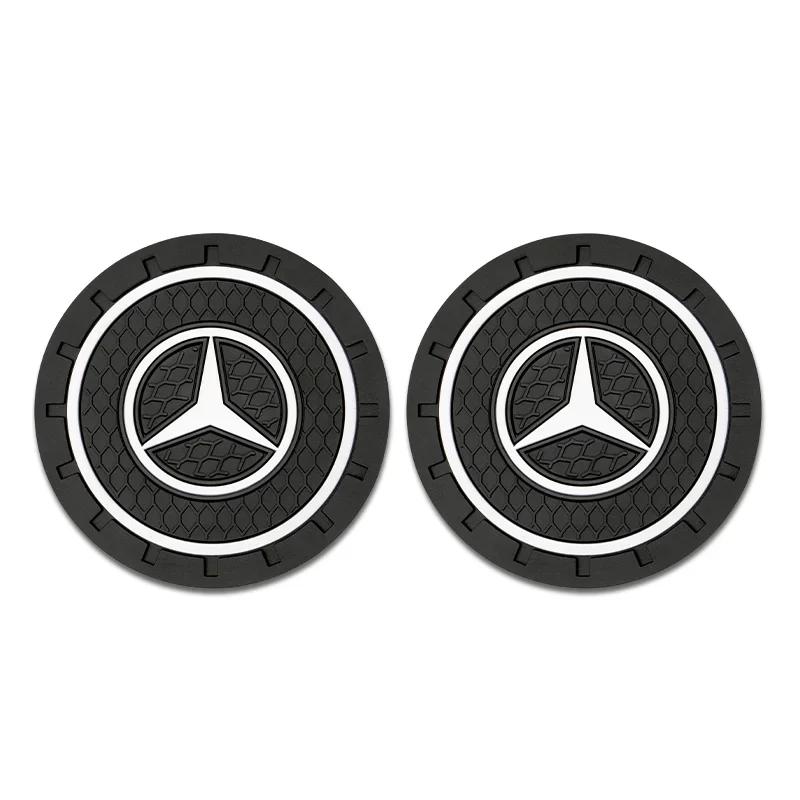 

Car Sticker 2026 Hot For Benz 2pcs Car Auto Water Cup Slot Non-Slip Mat Accessories For Mercedes Benz GLE GLS CLS GLC CLA GLA GL