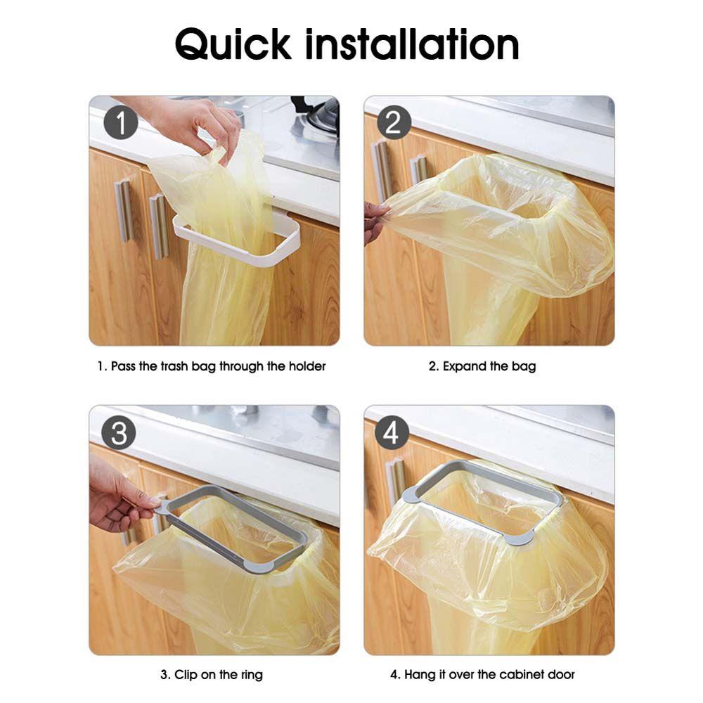 Cabinet Door Trash Bin Cupboard Hanging Basket Garbage Bag Holder Trash Rack Storage Organizer