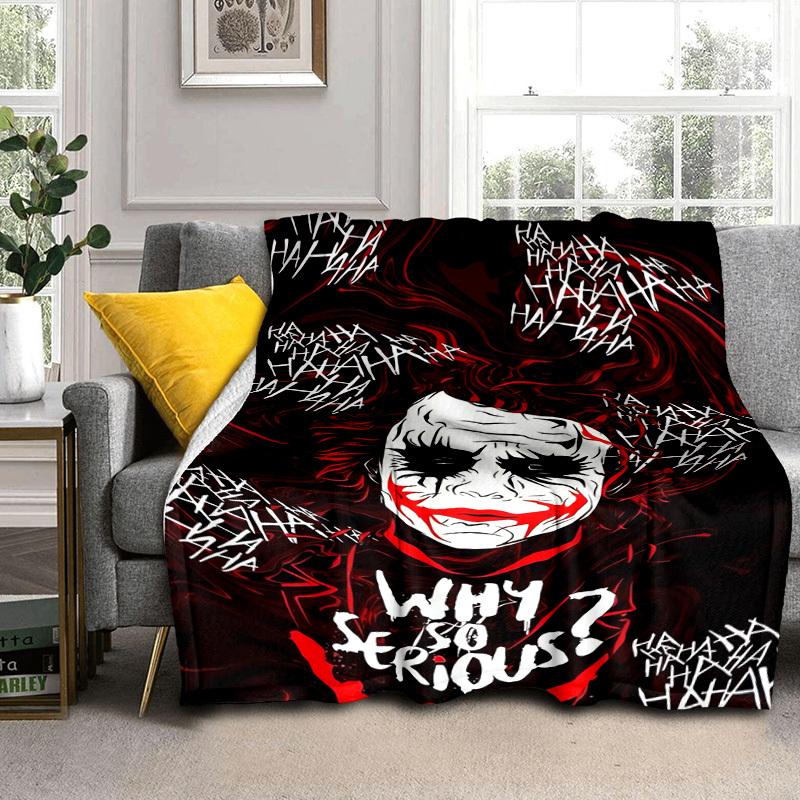 1pc Joker Why So Serious Cartoon Blanket,Portable Throw for Travel & Camping, All Season Cozy Blanket,Ideal Gift