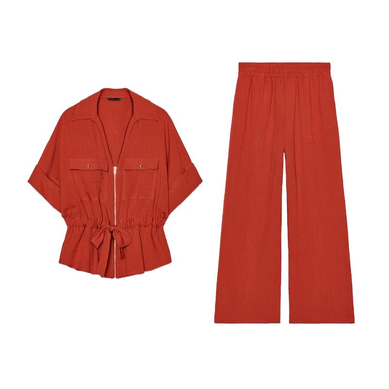 Travel Hunting Shirt 2273847 2273741 Elastic Waist Wide Leg Pants 2116847 2116741