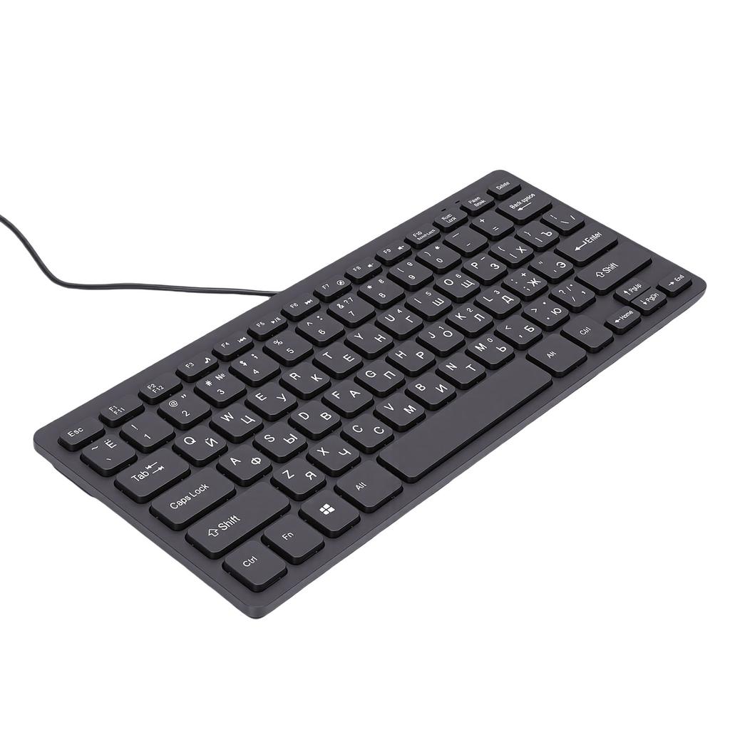 Russian Keyboard USB 78 Keys Plug and Play Proof Small Wired Keyboard for PC Computer