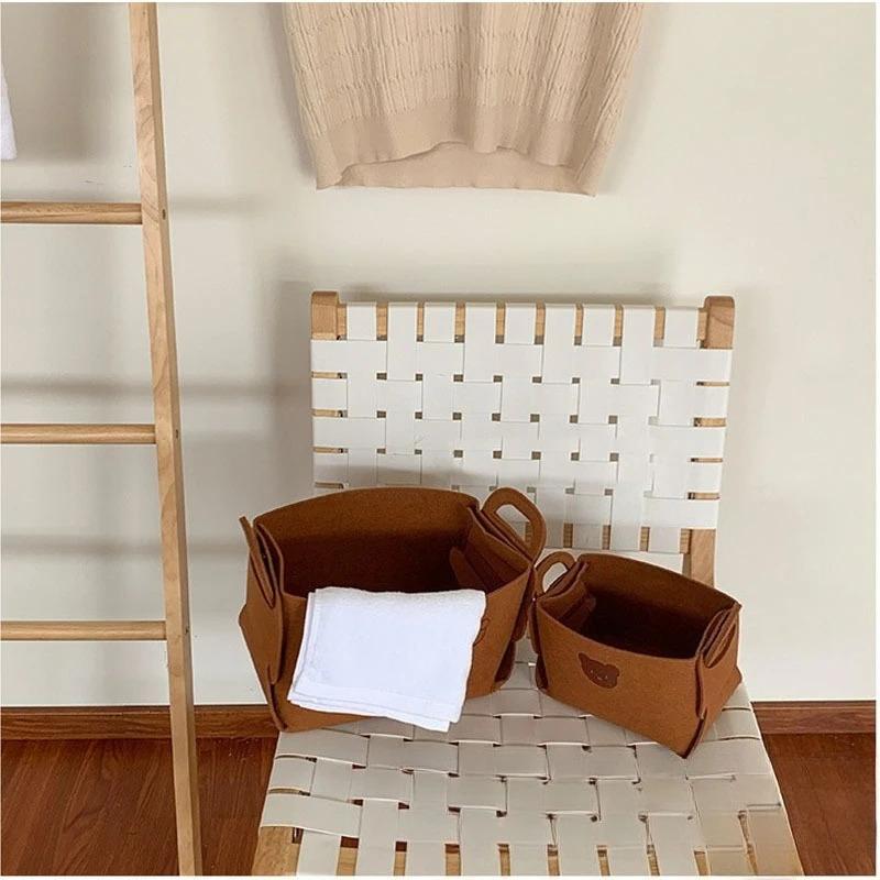 Plush storage basket, office organizer box, foldable storage basket, for snacks, toys, cosmetics, laundry hamper