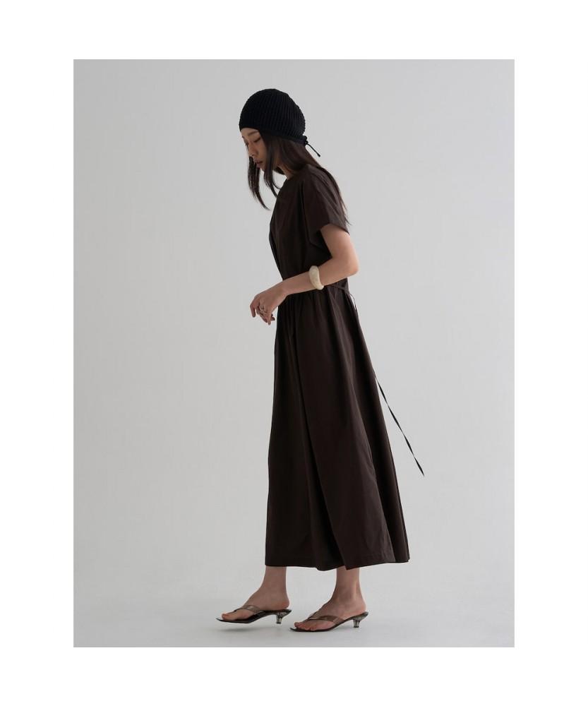 8SECONDS Cotton Short Sleeve Long Dress Brown