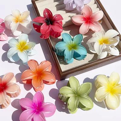 New Hawaiian Gradient Flower Hair Claw Clip Women Fashion Large Hair Clip Girls Hairpin Barrettes Bohemia Hair Accessories