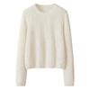 100% Pure Cashmere Hand-Crocheted Versatile Crew Neck Sweater