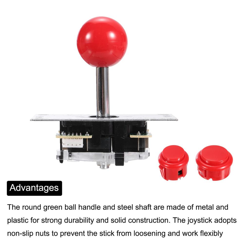 Uxcell PC Joystick DIY Kit Arcade Game Joystick DIY Part Arcade Button ABS 5 Pin for PC Classic Arcade Red