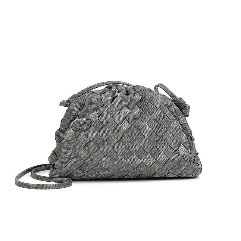 

Сумка-вечеринка Cloud из мягкой кожи ручной работы в стиле ретро с затягивающимся шнурком 23*8*14 cm серый