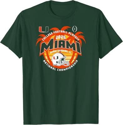 T-shirt Verde Miami Hurricanes Campionato Nazionale CFP 2026