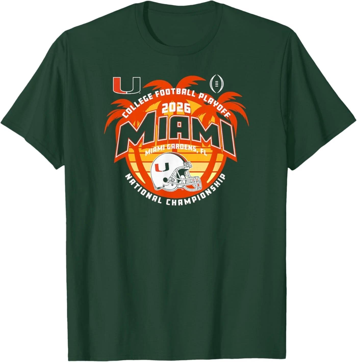 Miami Hurricanes National Championship CFP 2026 Green T-Shirt L