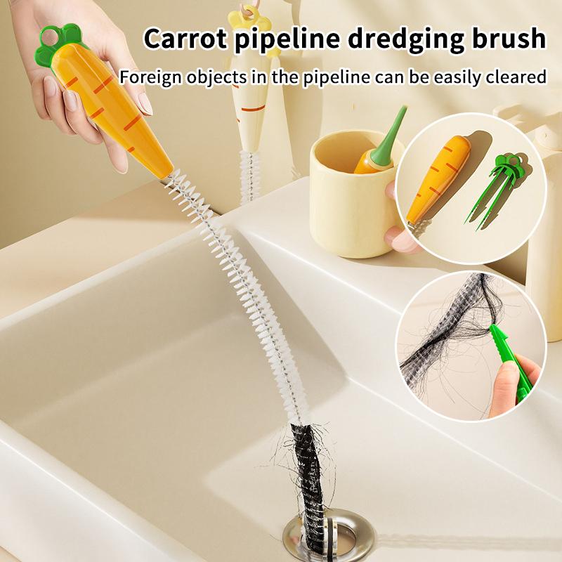 Kitchen Sink Cleaning Tools Wall-Mounted Garbage Clip Tweezers Pipe Hair Cleaning Tool Cute Radish Bathroom Sink Hair Clips